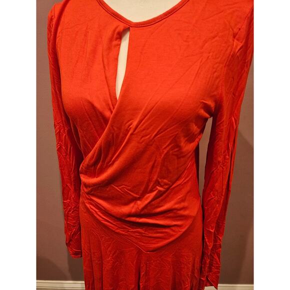 Free people beach womems medium red faux wrap mini dress nwt boho festival - Picture 2 of 6